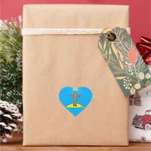 A Cross To Bear Heart Sticker
