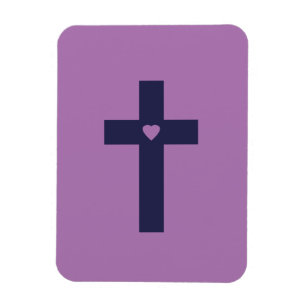 A cross with heart magnet