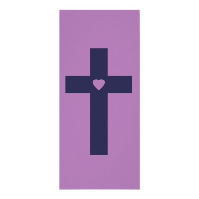 A cross with heart  rack card (Front)