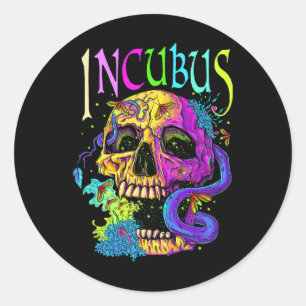 A Crow Left Skull Morning And Flower Incubus View Classic Round Sticker