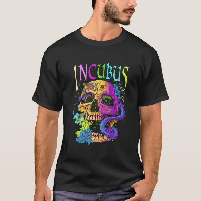A Crow Left Skull Morning And Flower Incubus View T-Shirt (Front)