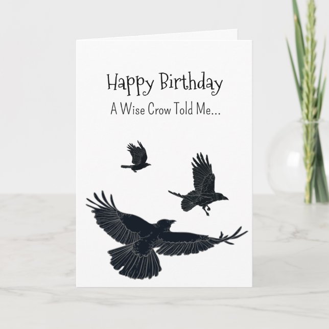 A Crow Personality Birthday Fun Animal Card (Front)