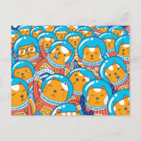 A Crowd Of Catstronauts Cute Illustration