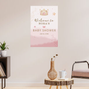 "A Crown For Princess" Pastel Shade Baby Shower  Poster