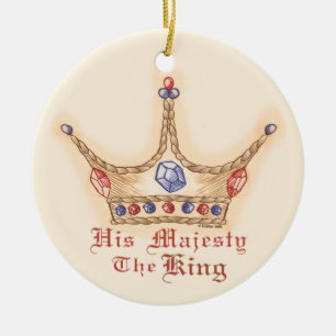 A Crown His Majesty King Ceramic Tree Decoration