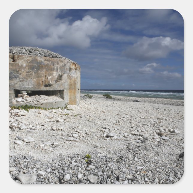 A crumbling bunker square sticker (Front)