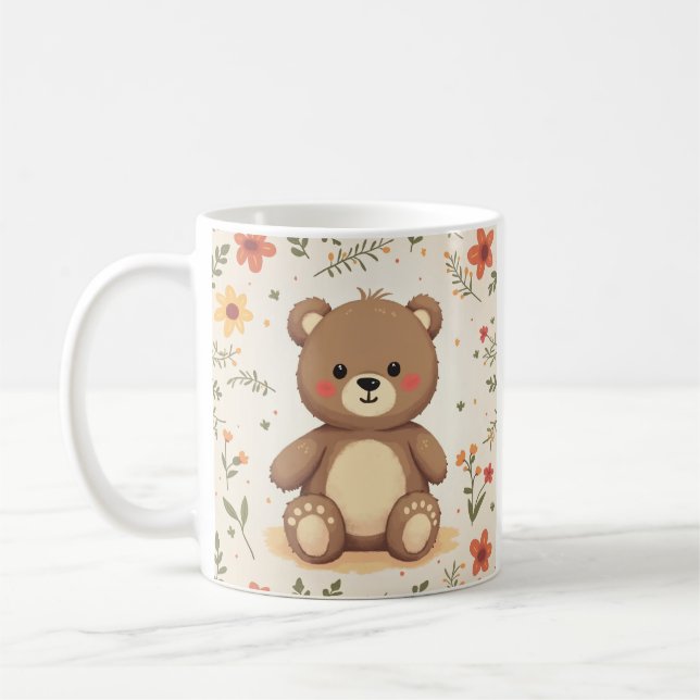 a cup designed with a cute bear (Left)