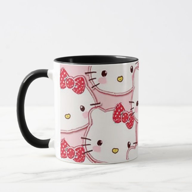 a cup designed with a cute kitty (Left)