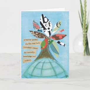 A cup ignites the fire greeting card