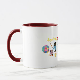 A cup of art teacher who teaches art and creativit