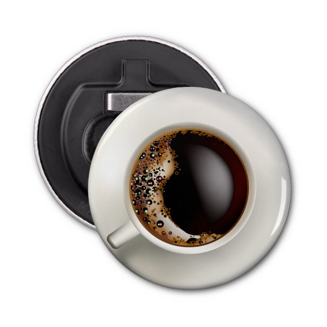A Cup of Black Coffee Bottle Opener (Front)