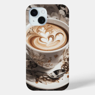  A Cup of Cappuccino with High Angle View iPhone 15 Case