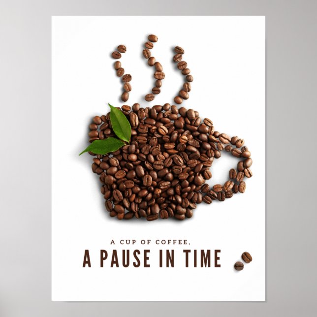 A Cup of Coffee, A Pause in Time – Artistic Coffee Poster (Front)
