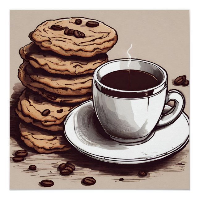 A Cup of Coffee and Cookies  Poster (Front)