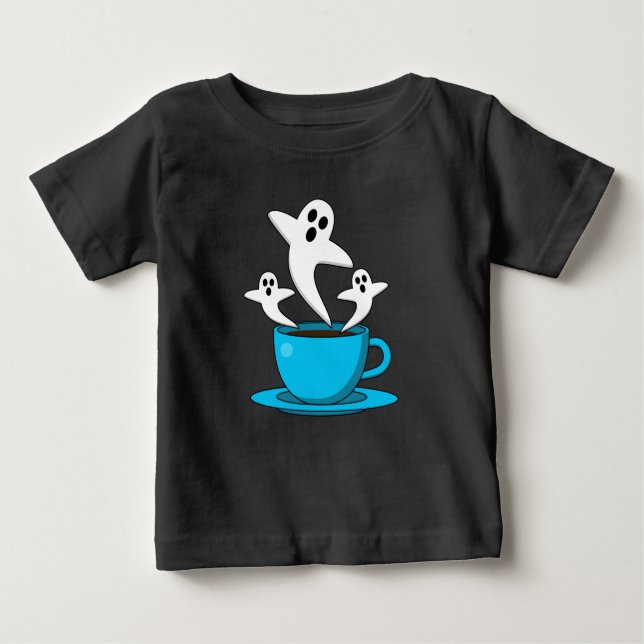A Cup of Ghost Smoking Coffee Baby T-Shirt (Front)