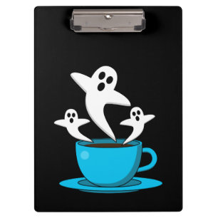 A Cup of Ghost Smoking Coffee Clipboard
