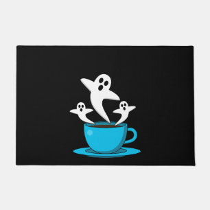A Cup of Ghost Smoking Coffee Doormat