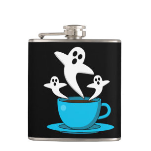 A Cup of Ghost Smoking Coffee Hip Flask