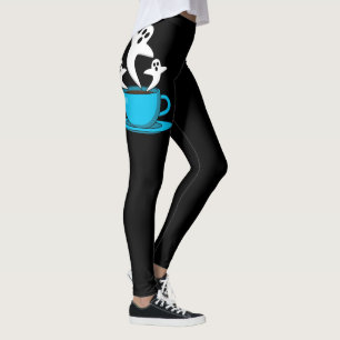 A Cup of Ghost Smoking Coffee Leggings