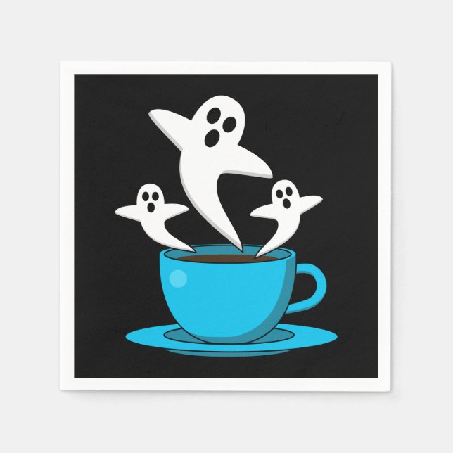 A Cup of Ghost Smoking Coffee Napkin (Front)