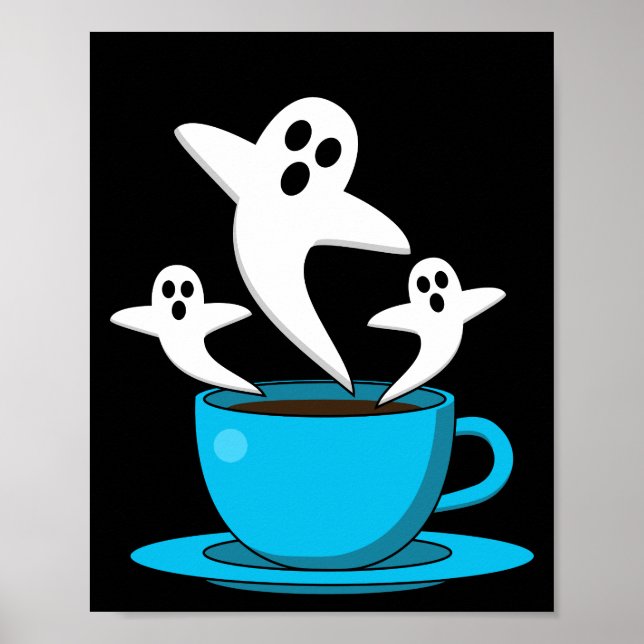 A Cup of Ghost Smoking Coffee Poster (Front)