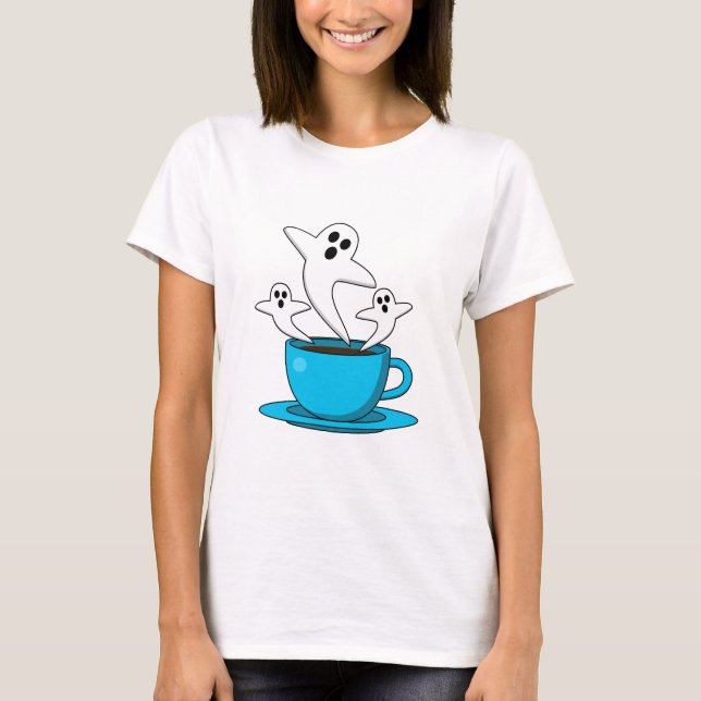 A Cup of Ghost Smoking Coffee T-Shirt (Front)