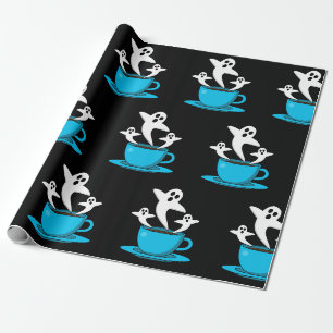 A Cup of Ghost Smoking Coffee Wrapping Paper