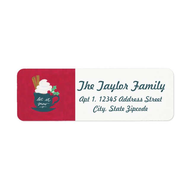 A Cup of Let It Snow Return Address Label (Front)