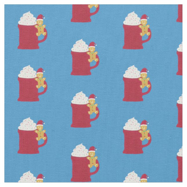 A Cup of Merry Christmas Fabric (Close Up)