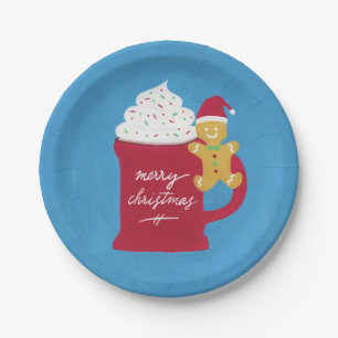 A Cup of Merry Christmas Paper Plate