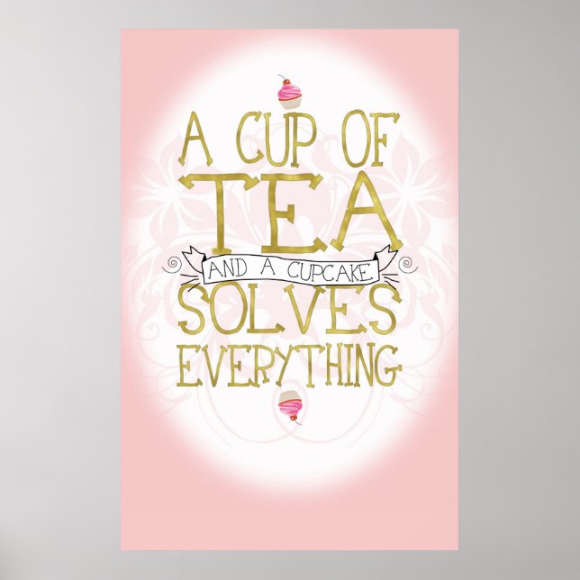 A Cup of Tea and a Cupcake Poster (Front)