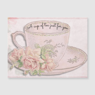 A Cup of Tea for Mother's Day Pink Magnet Card