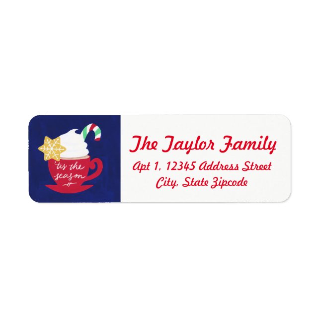 A Cup of 'Tis The Season Return Address Label (Front)
