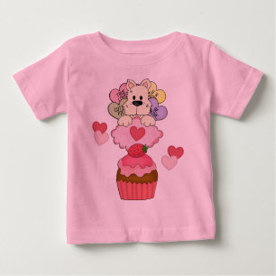 A Cupcake Puppy Valentines Baby T-Shirt