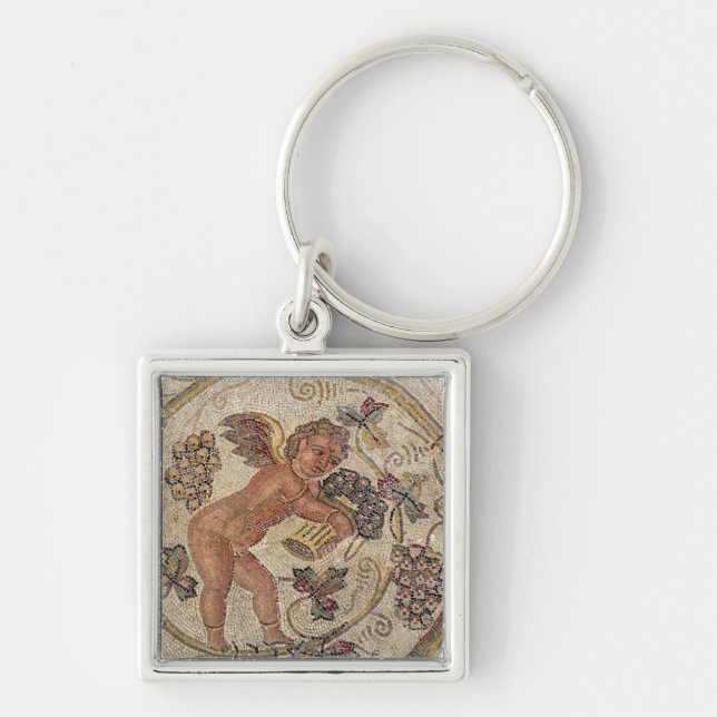 A cupid picking grapes, fragment of pavement key ring (Front)