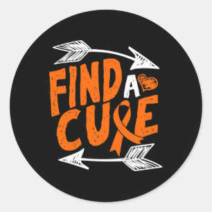 A Cure Heart Leukaemia Cancer Awareness Ribbon Gif Classic Round Sticker