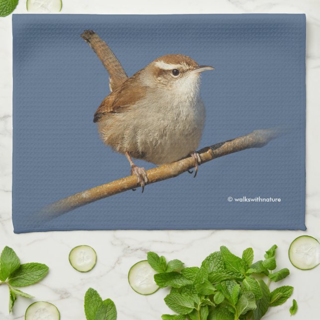 A Curious Bewick's Wren in the Tree Tea Towel (Folded)