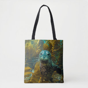 A Curious Harbour Seal Kelp Forest Santa Barbara Tote Bag