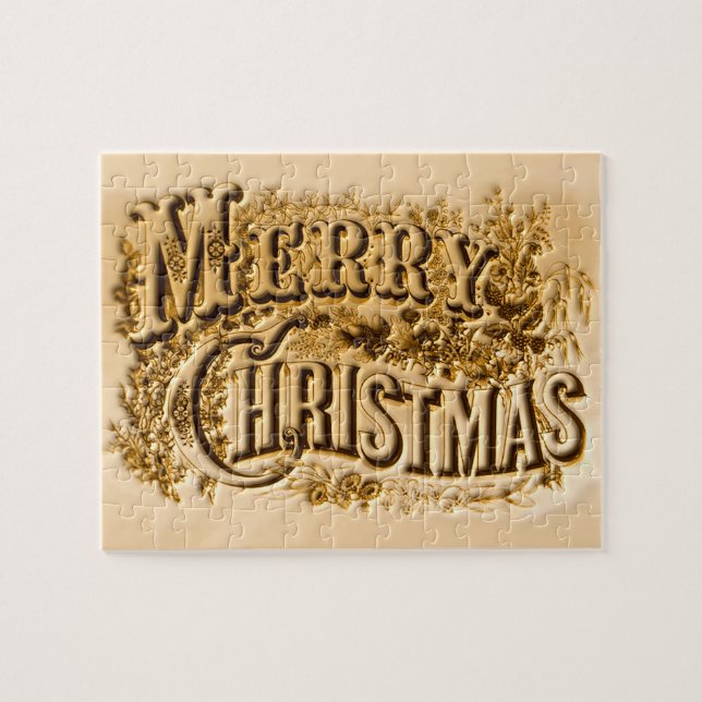 A Currier and Ives Merry Christmas Jigsaw Puzzle (Horizontal)