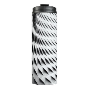 A curved facade covered in white latticework thermal tumbler
