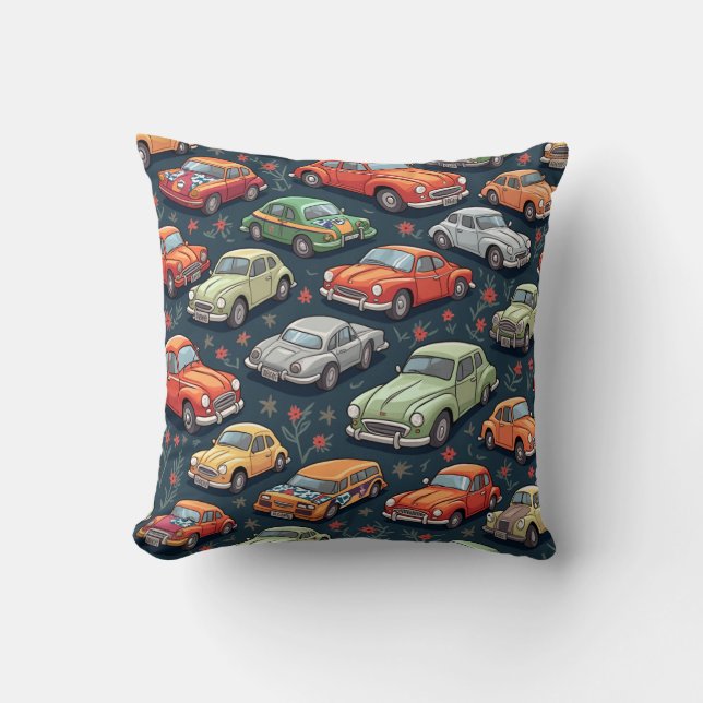A cushion with cute cars (Front)