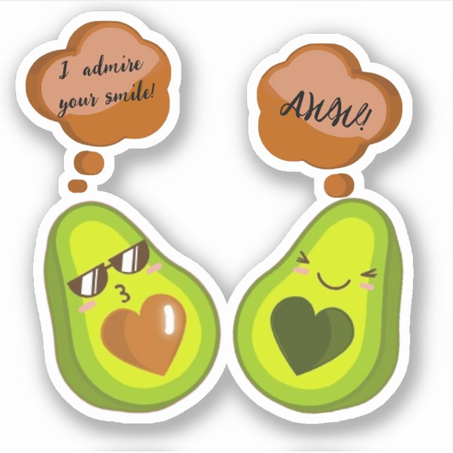  A CUSTOM  CUTE AVOCADO STICKERS  (Front)