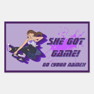 A Custom Female Skateboarder Sticker