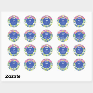 A customised "Thank you" sticker-design 11 Classic Round Sticker