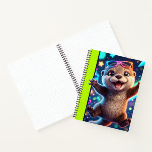 A Cute 3D Cartoon Otter with Fluffy Brown fur Notebook