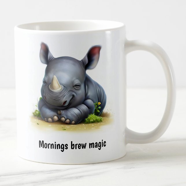 A Cute 3D Painted Rhinoceros Coffee Mug (Creator Uploaded)