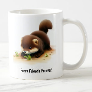 A Cute 3D Painted Sable Coffee Mug