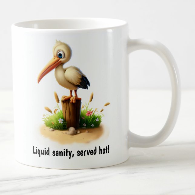A Cute 3D Painted Stork Coffee Mug (Creator Uploaded)