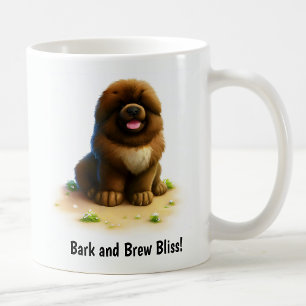 A Cute 3D Painted Tibetan Mastiff Coffee Mug