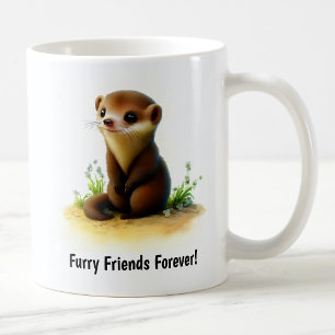 A Cute 3D Painted Weasel Coffee Mug